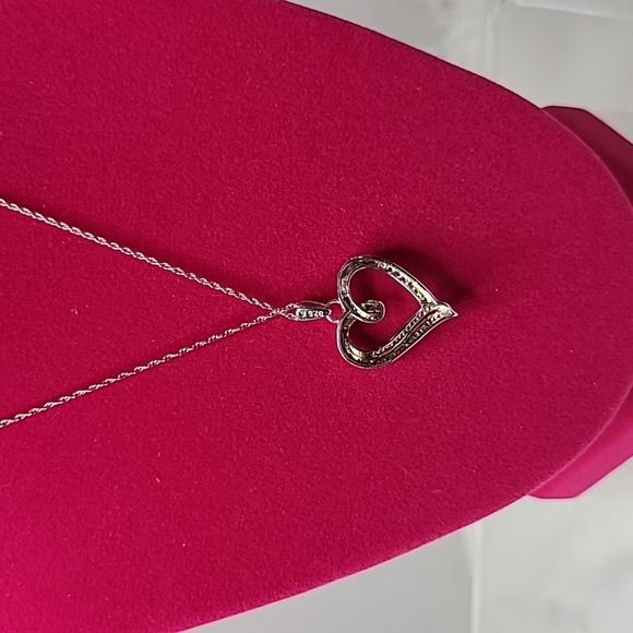 Diamond Heart Sterling Silver Necklace